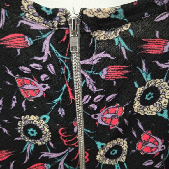 LulaRoe Sz XL Black Amelia Textured Floral Print Zip Dress - Picture 4 of 8